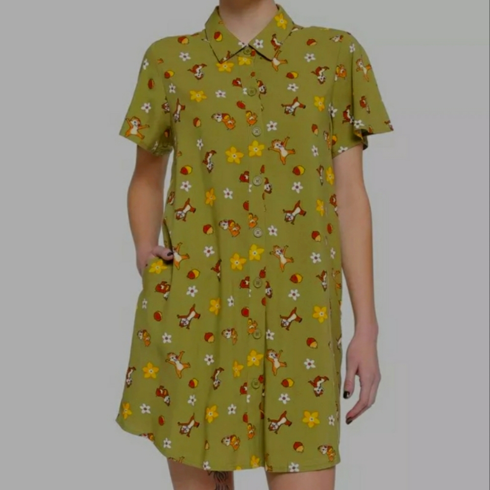 Chip "n" Dale button up dress